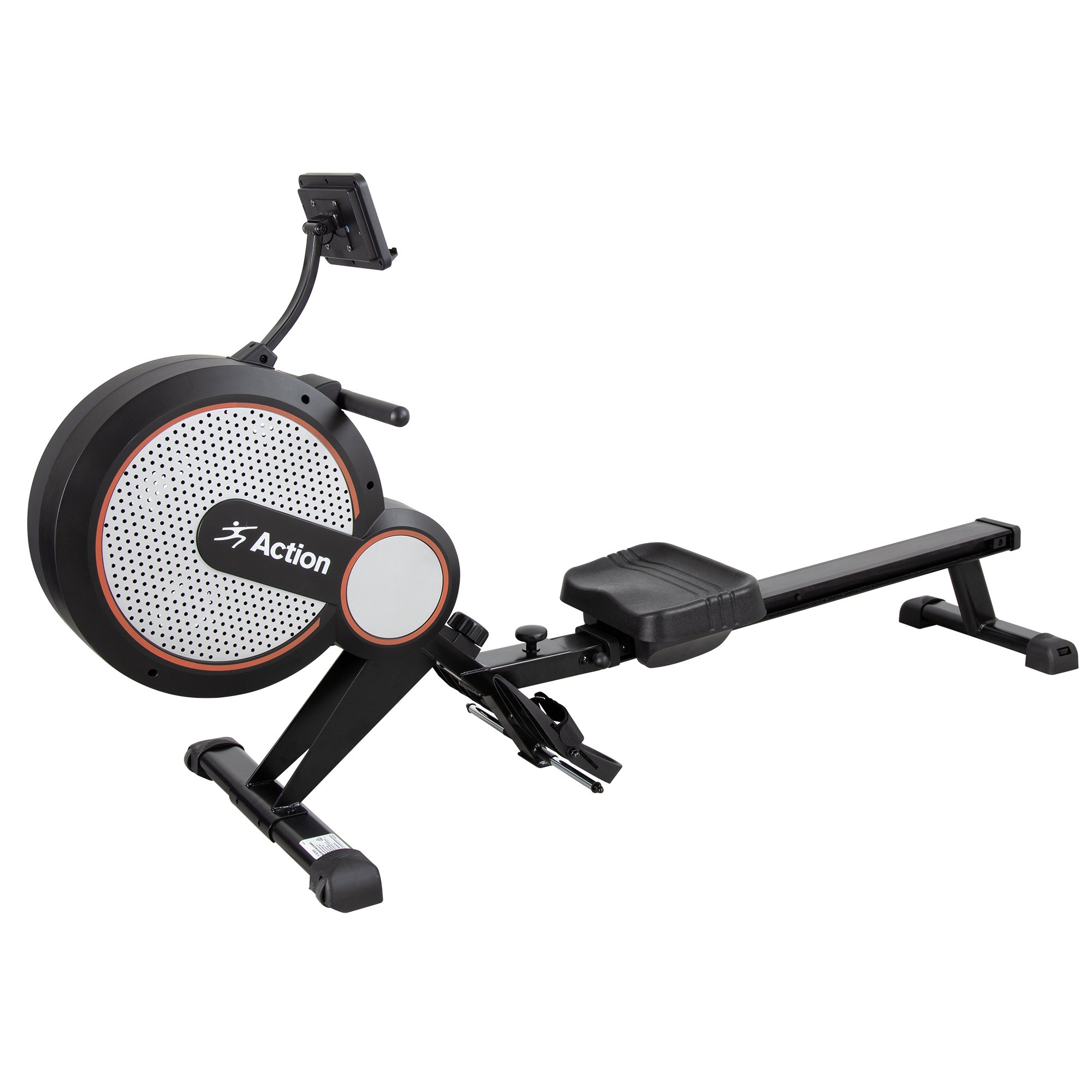 Black Air Resistance Rowing Machine by Action Sports – 8 resistance levels, LCD monitor, foldable design