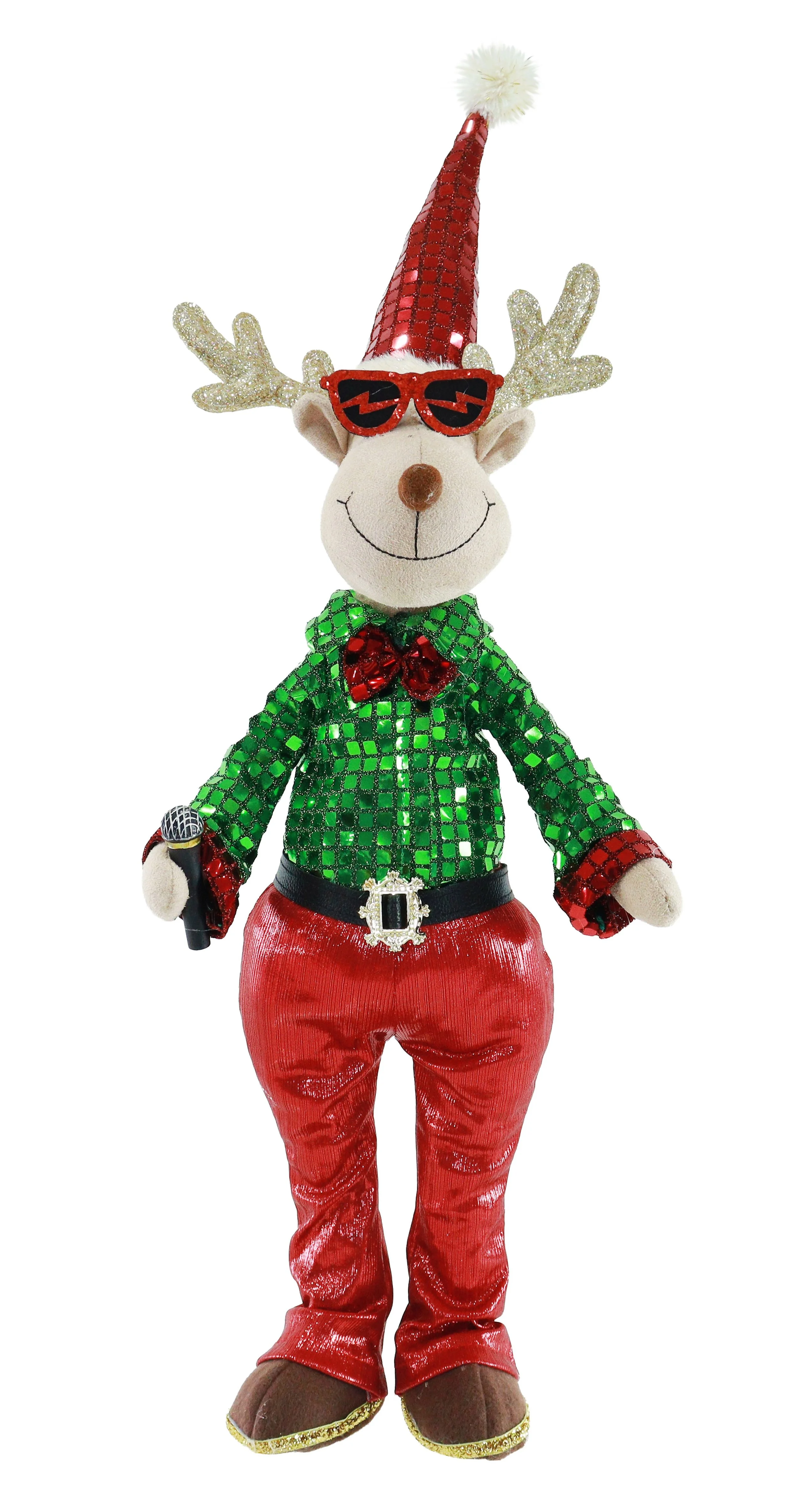 Disco Reindeer with Microphone 54cm