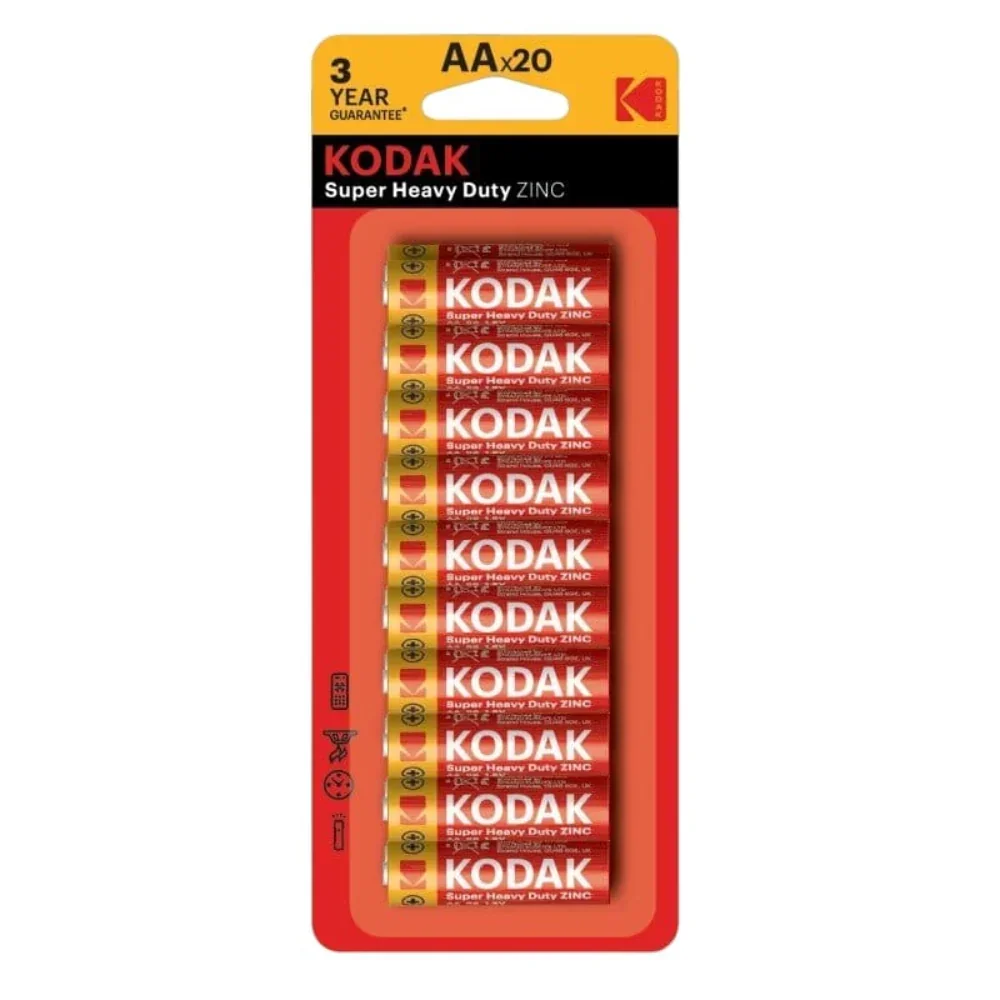 Kodak Super Heavy Duty AA Batteries – 20 Pack