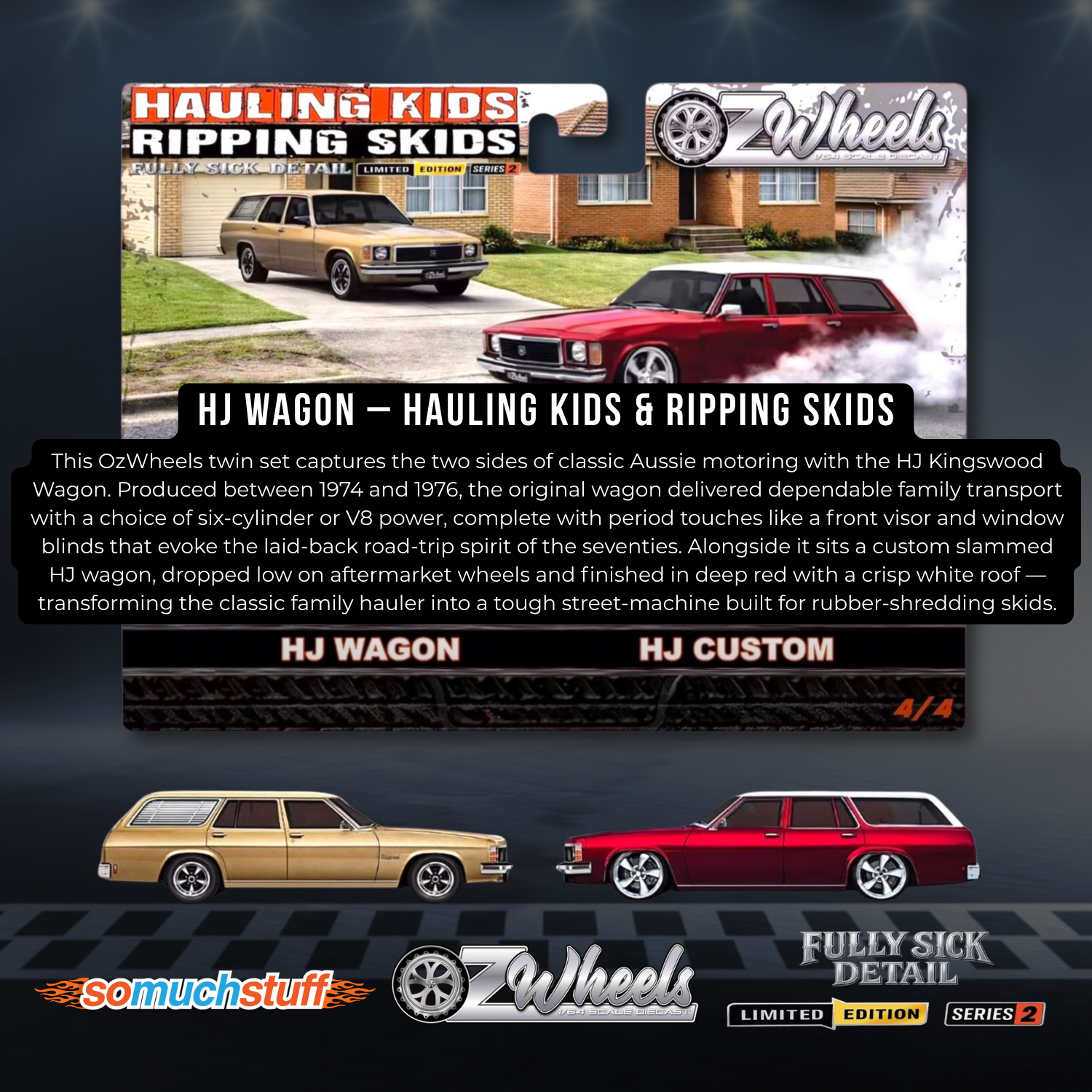 Ozwheels HJ Holden Wagon 1:64 Diecast Twin Pack