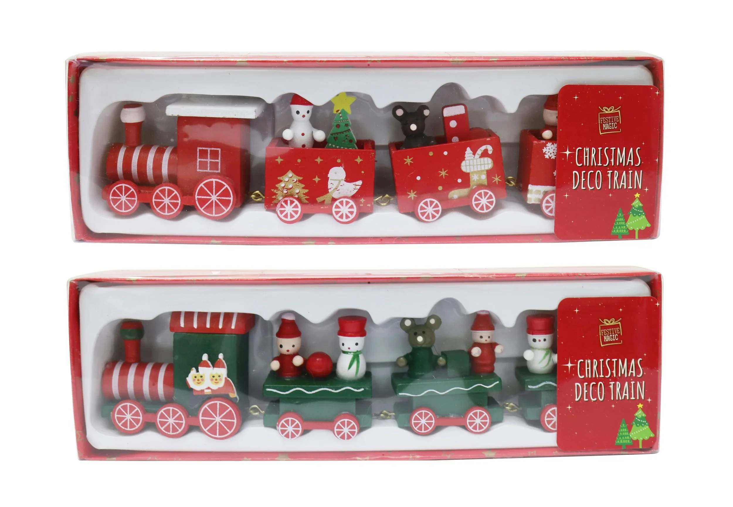 Table Deco Train - 21cm - Red or Green