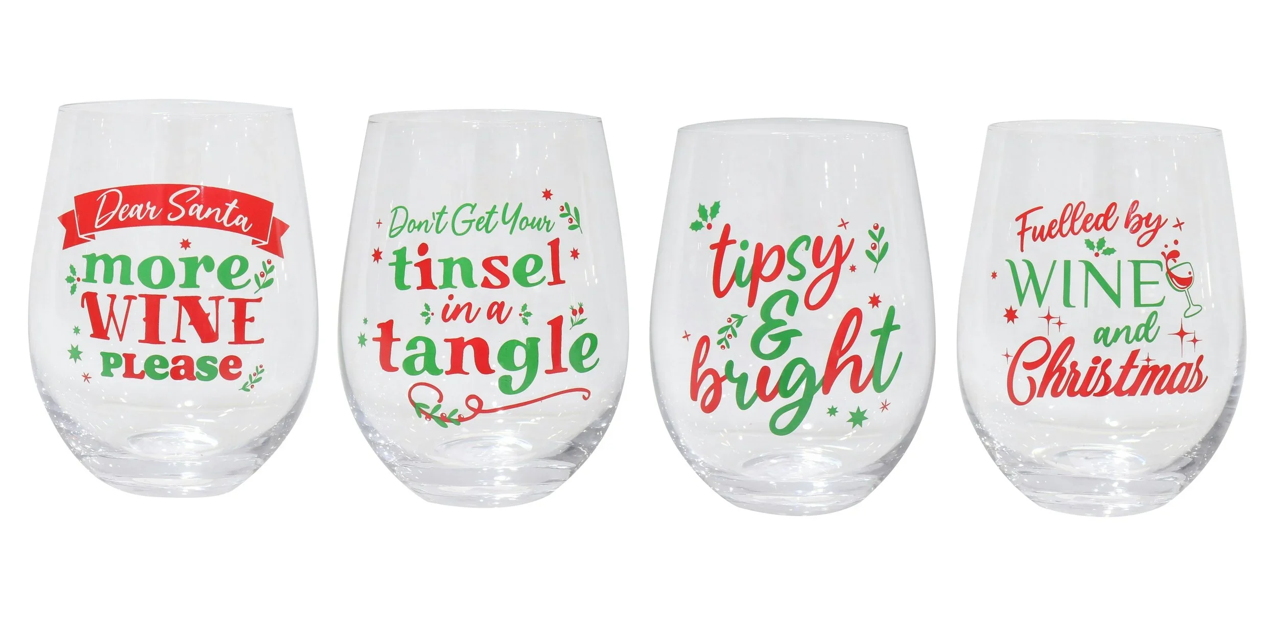 Stemless Glass Prints - 550mL - 4 designs