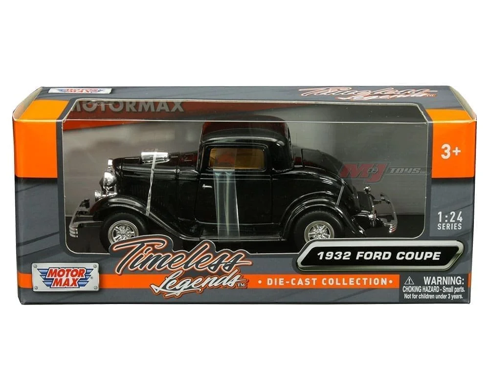 Motormax 1932 Ford Coupe Black – 1:24 Scale Diecast Model Car