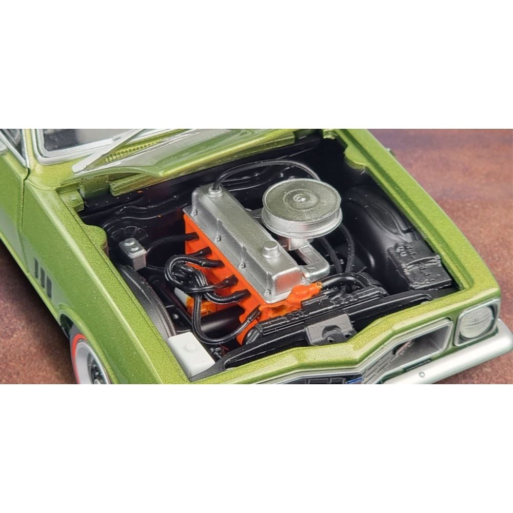 1:24 scale Holden LJ Torana 50th Anniversary Twin Set – green GTR and gold XU‑1 models with opening bonnet, doors and boot