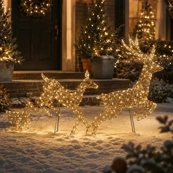 LED Reindeer Family Trio