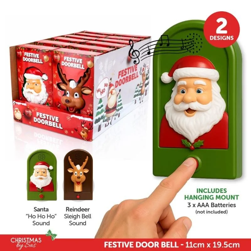 Festive Door Bell - Santa or Reindeer