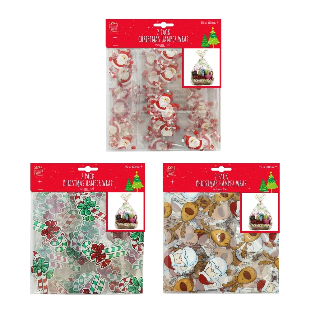 Hamper Wrap Printed 2 pack - 3 designs