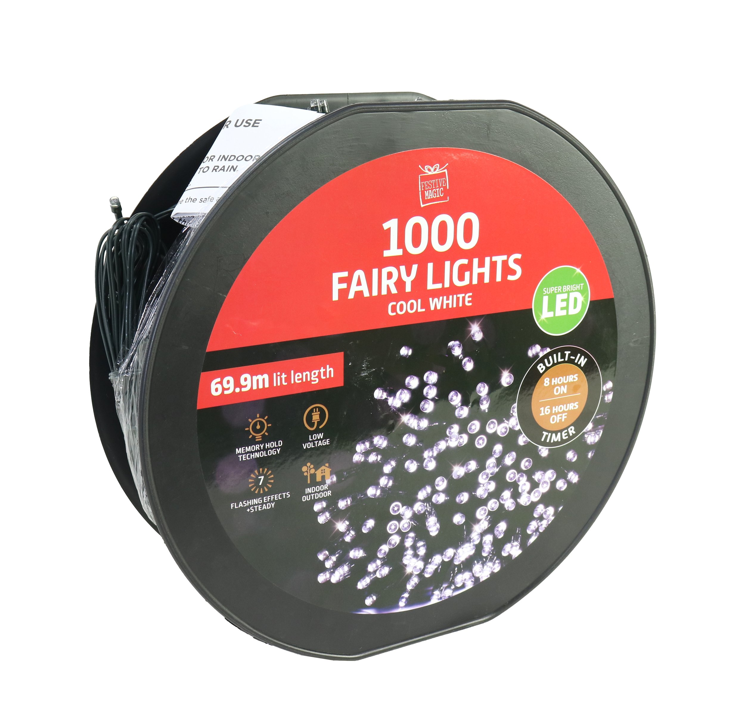1000 LED Flashing Lights – with Timer Cool on Reel