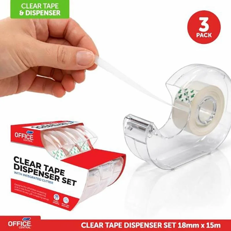 Clear Tape Dispenser 3-Pack