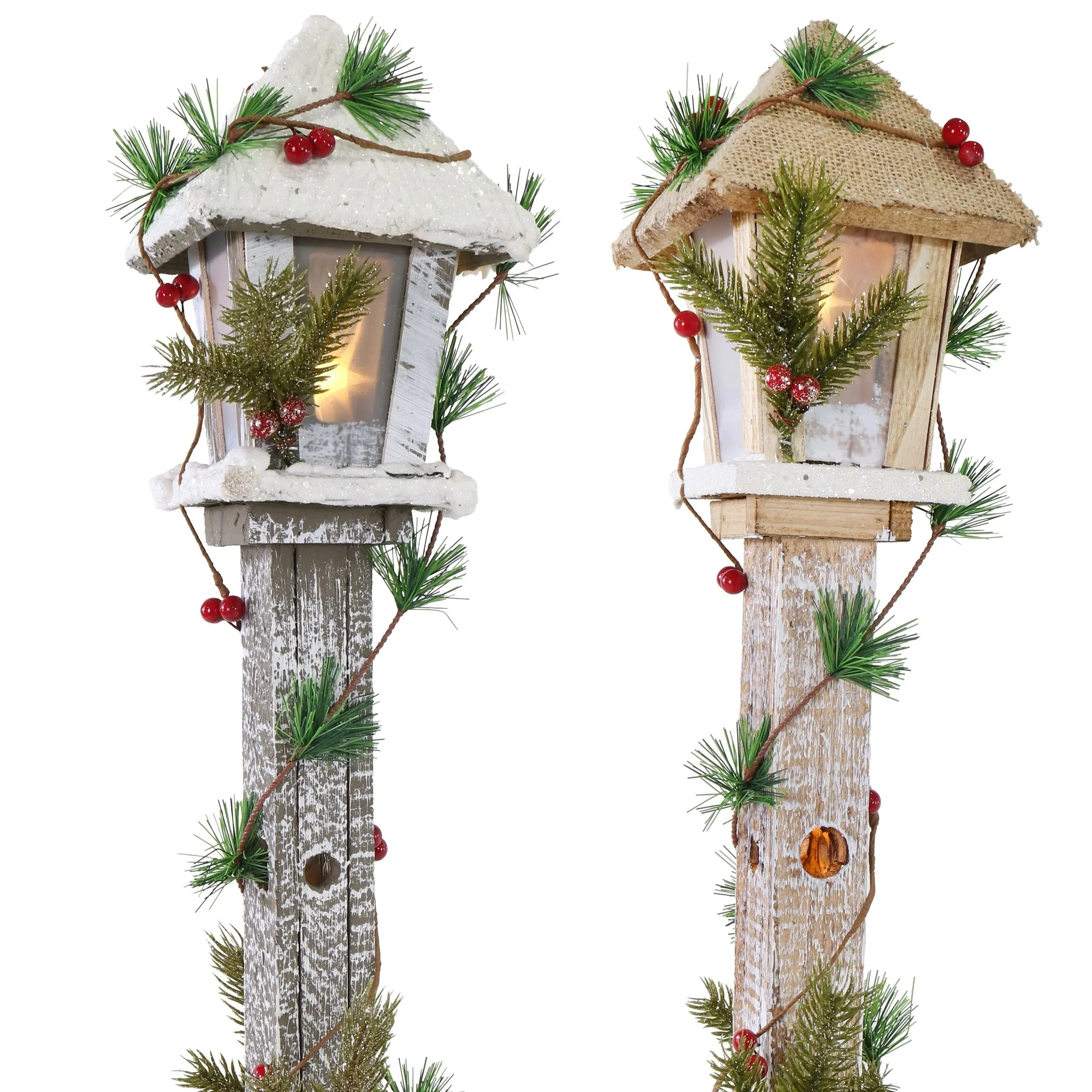 LED Lamp Post Berry Garland
