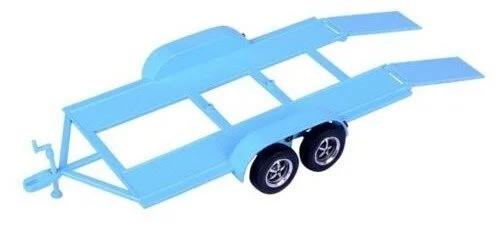 1:24 metal trailer with plastic tow bar die-cast accessory in assorted colours