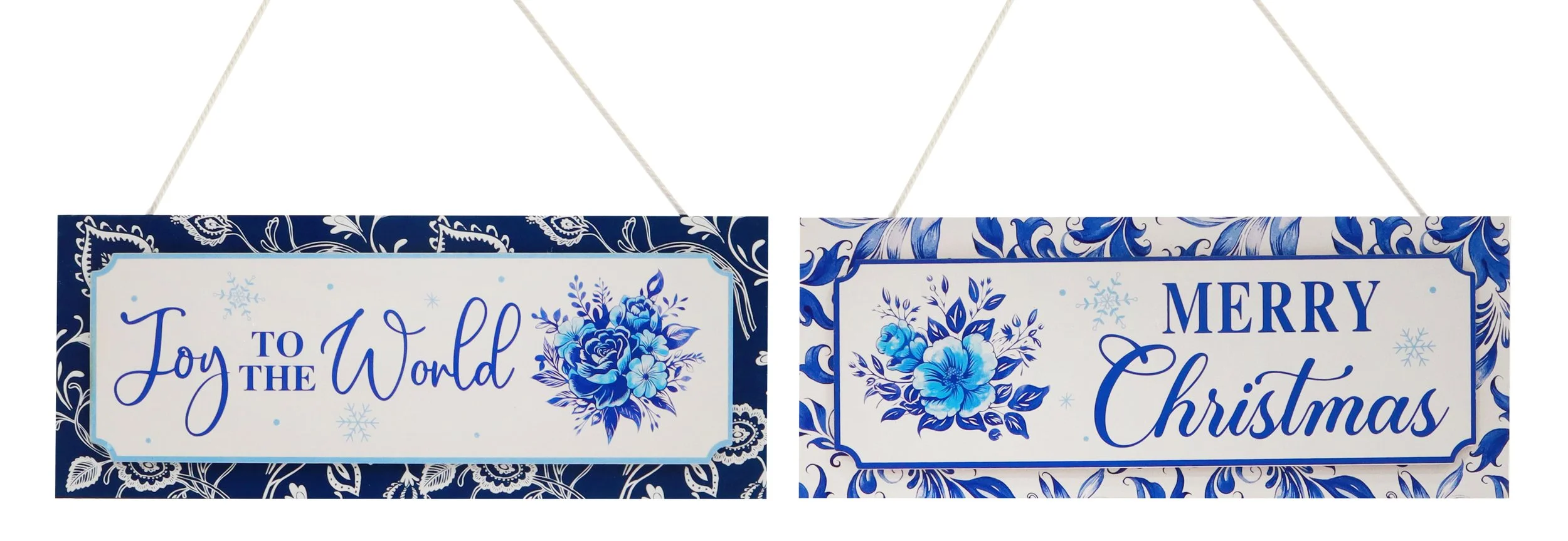 Hanging Sign Blue Floral Assorted