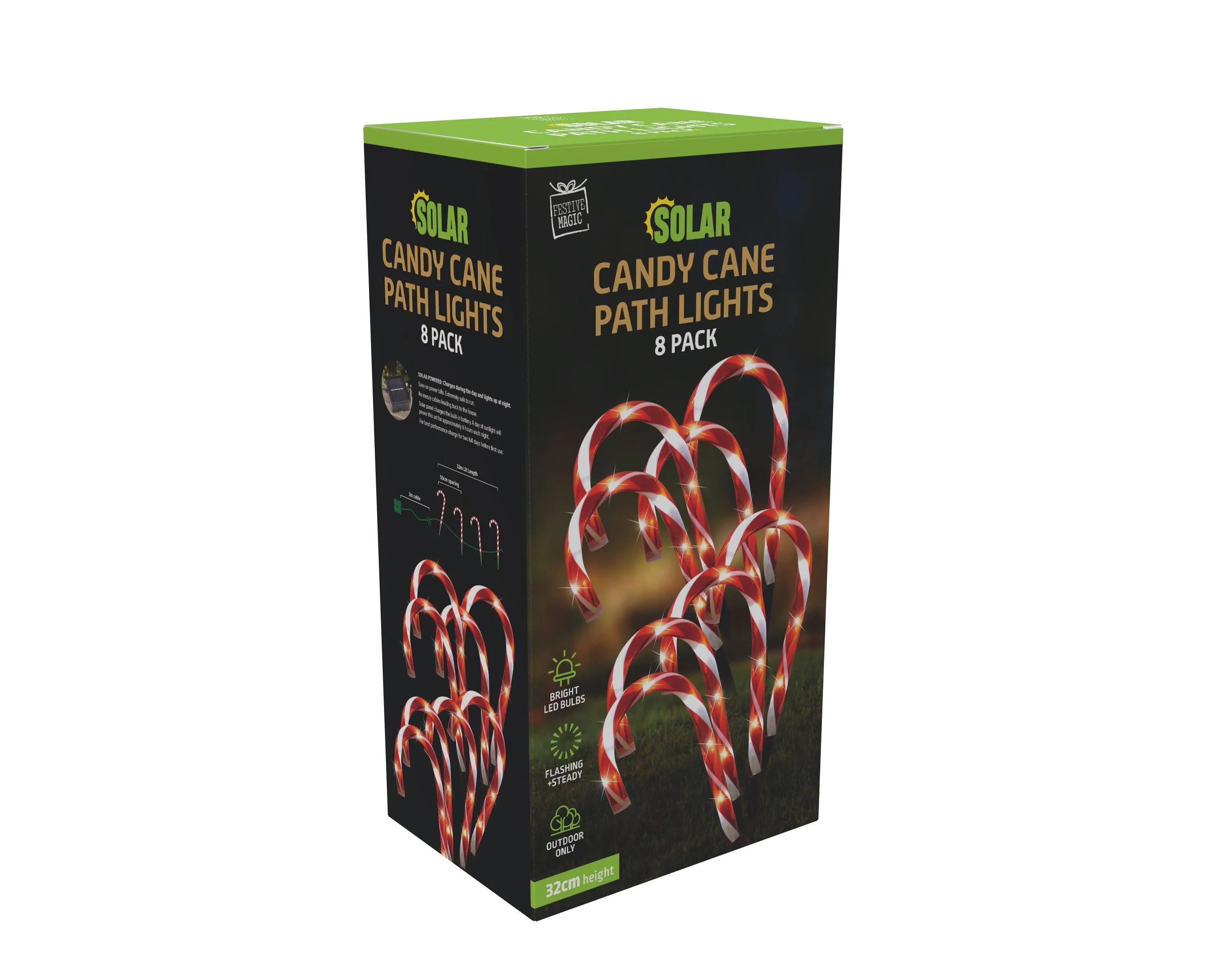 Solar Candy Cane Path Lights – 8-Pack