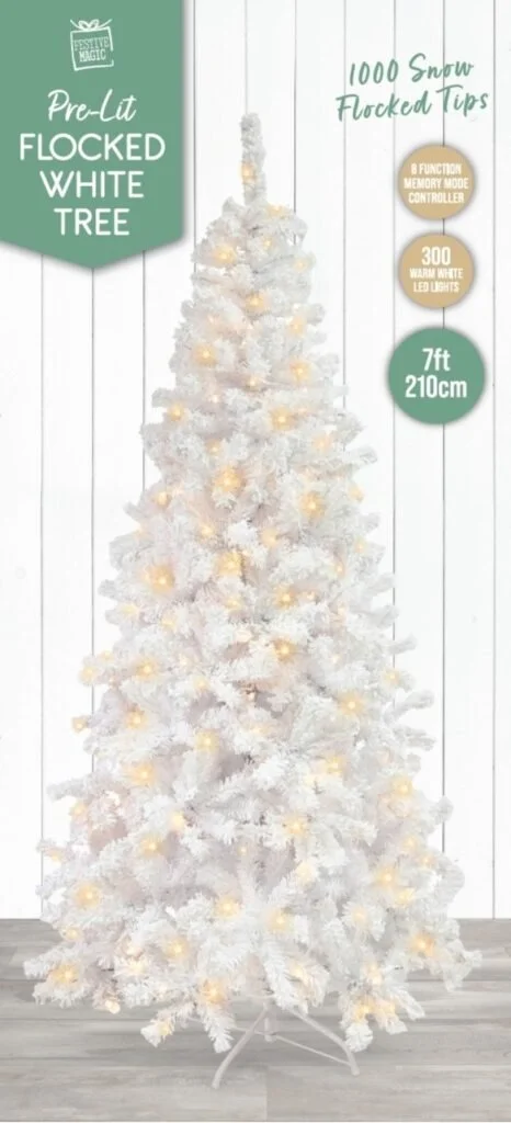 Flocked White Tree 210cm Pre-Lit