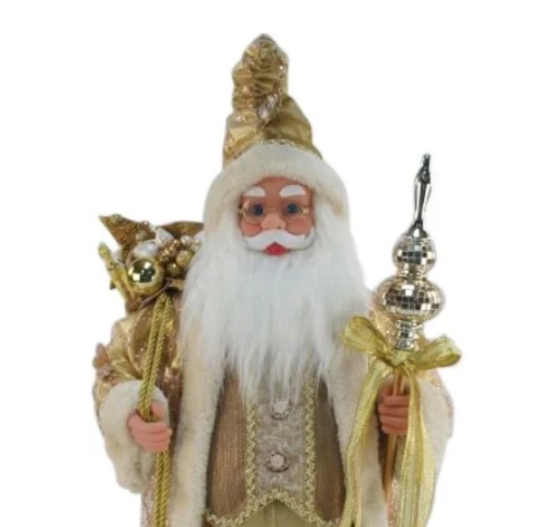 60cm Stand Santa Gold With Music