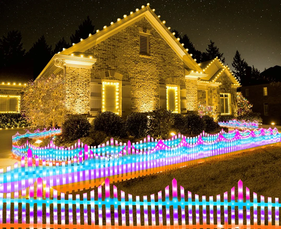 Lit Picket Fence 8-Pack Carnival