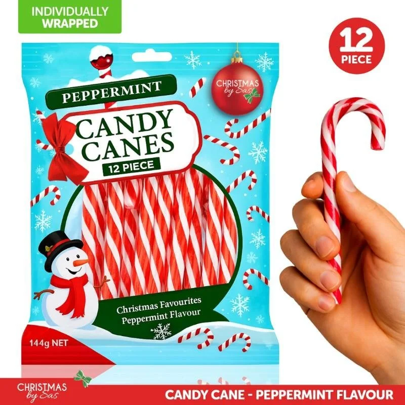 Festive Candy Cane - Peppermint - 12 Pack