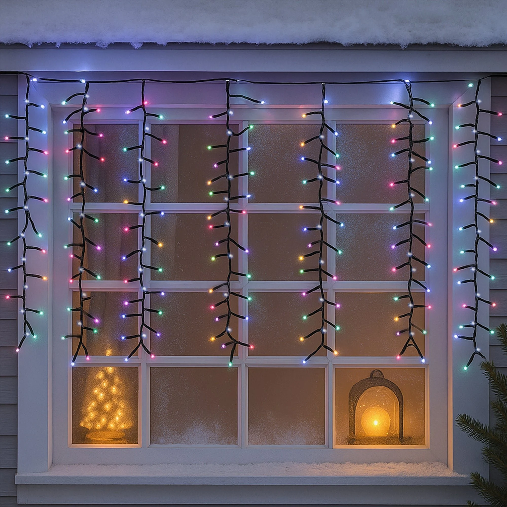 1092 LED Candy Waterfall Cluster Icicle Lights