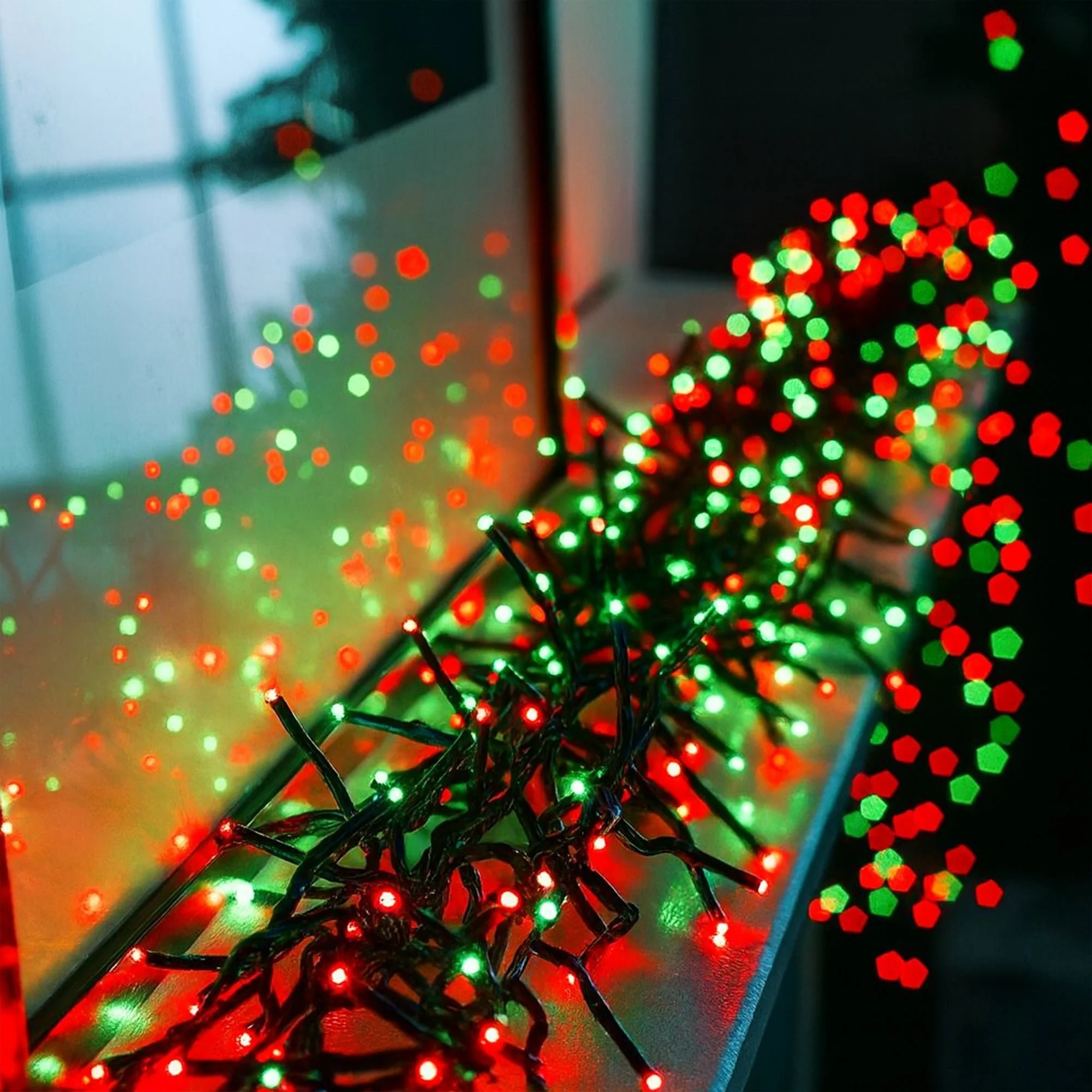 500 LED Connectable Cluster Lights – Red & Green