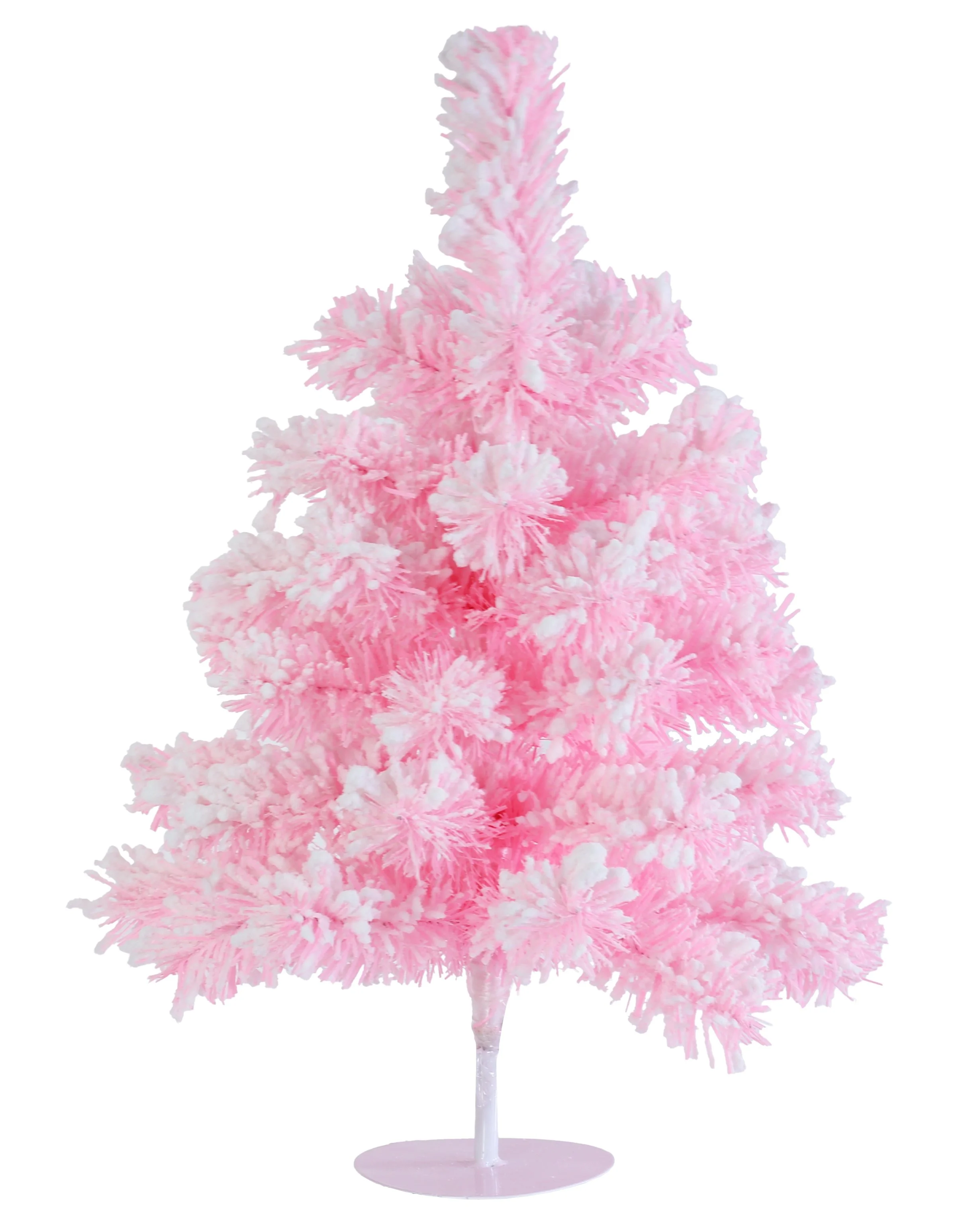 Flocked Snow Table Tree 45cm Pink
