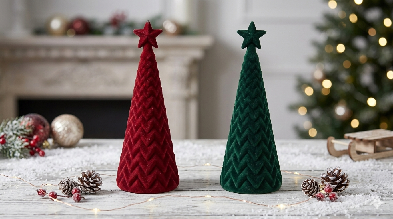 Flocked Table Tree 15cm Assorted