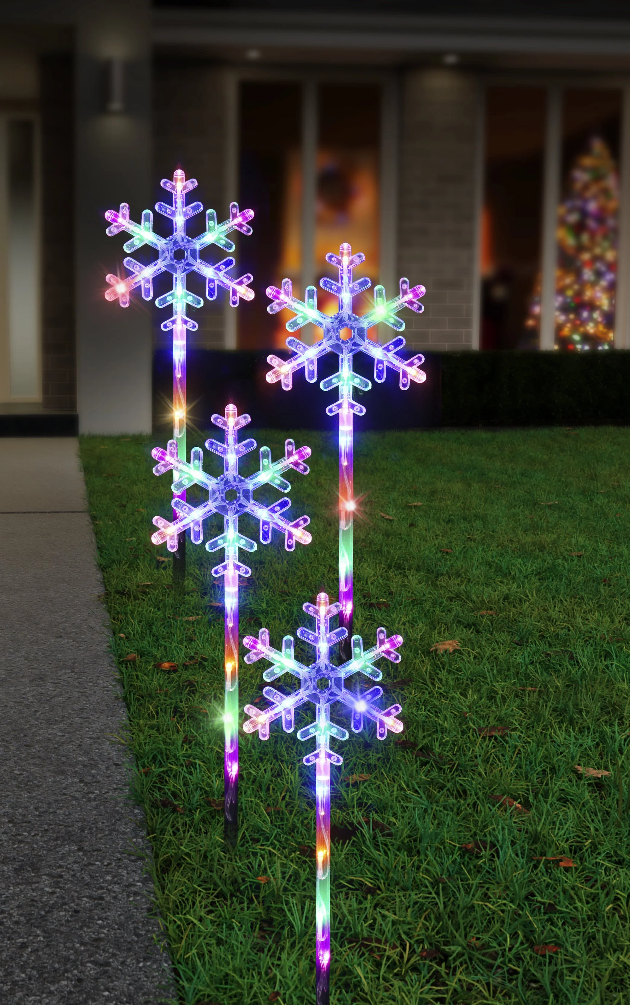 Snowflake Path Stakes 4-Pack Assorted