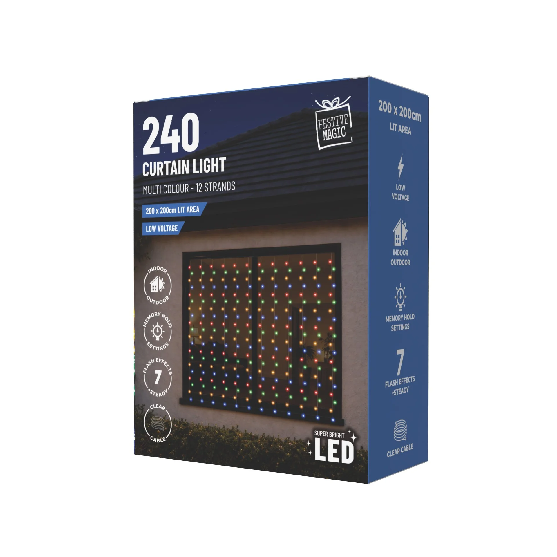 Lit Curtain 240 2 x 2m Multi Colour