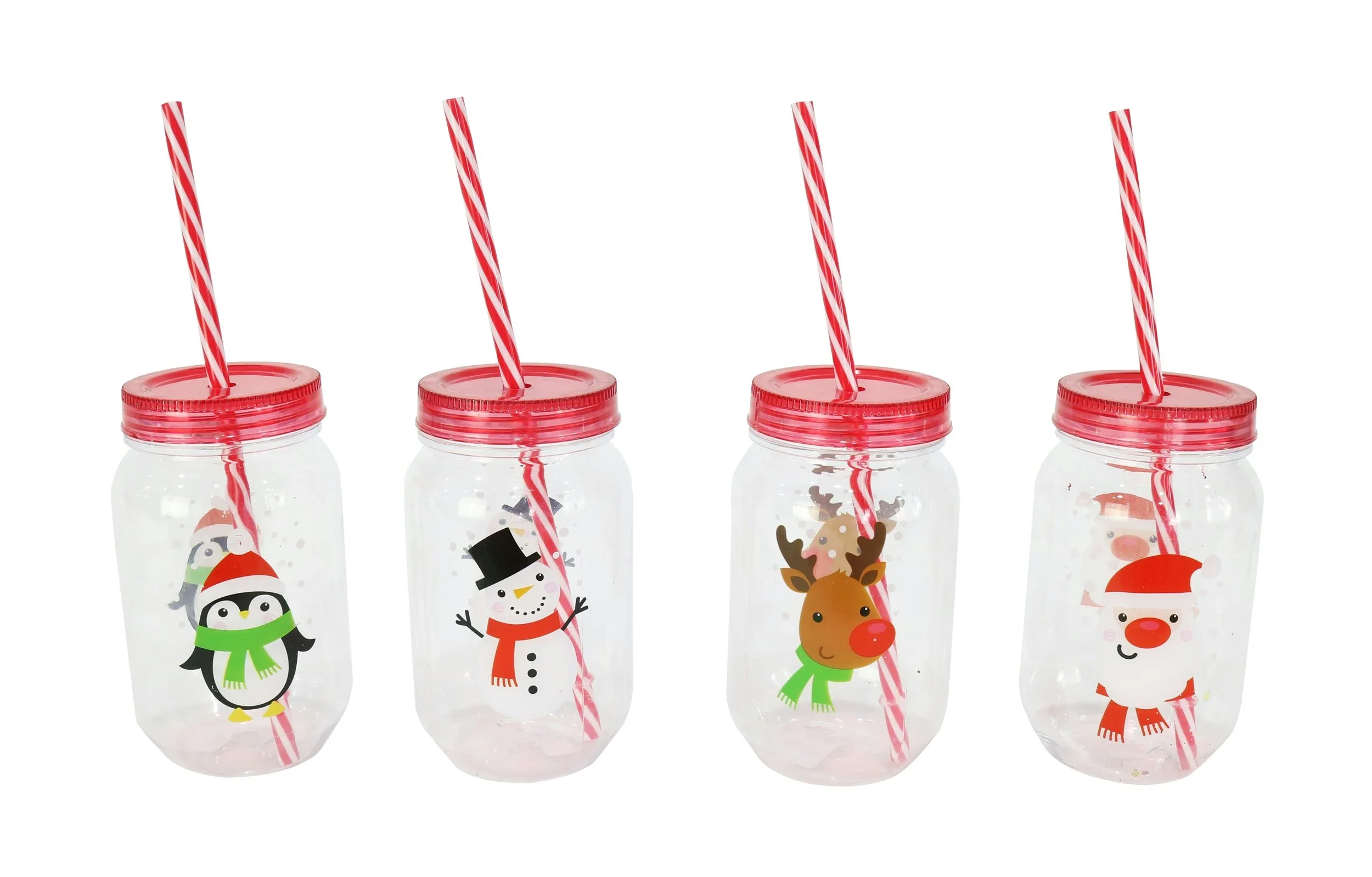 Screw Top Cup with Straw - 4 designs