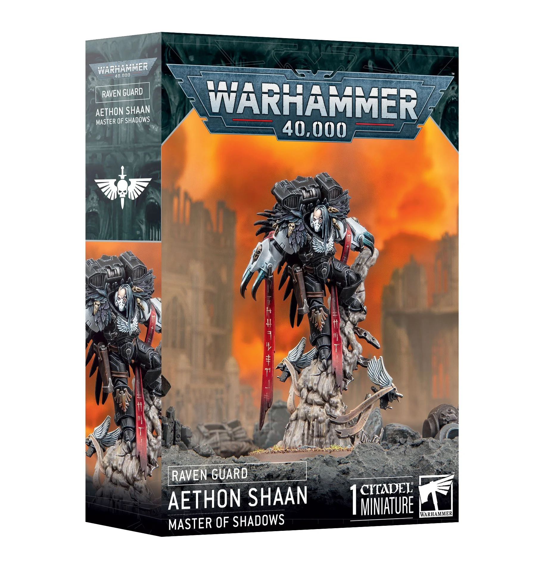 Raven Guard: Aethon Shaan miniature with Claws of Severax