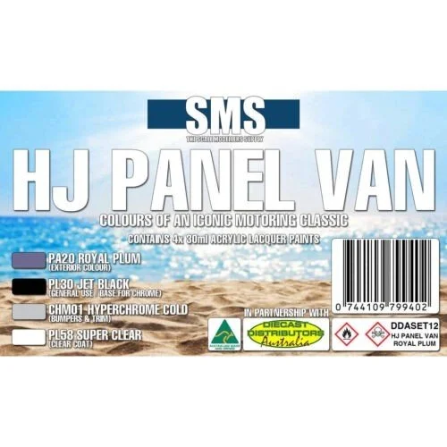 SMS HJ Panel Van Royal Plum Paint Kit DDASET12 with four 30 ml bottles – Royal Plum, Jet Black, Hyperchrome Cold Tone and Super Clear