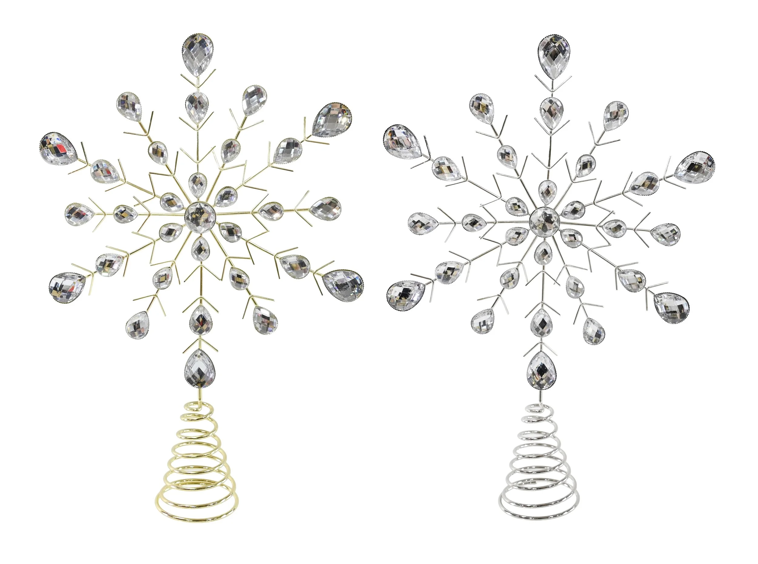 Tree Topper Jewel Snowflake 19cm Assorted