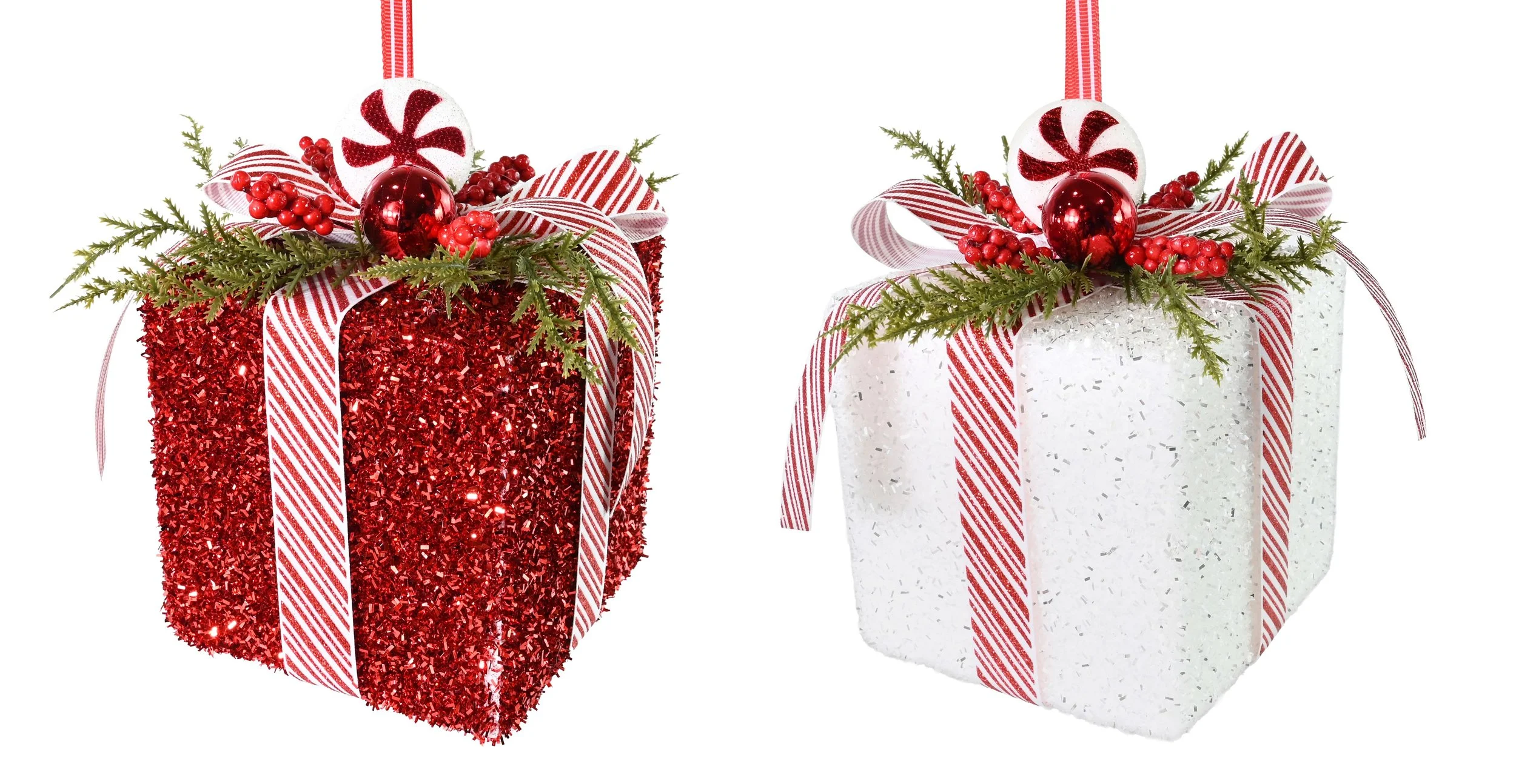 Tinsel Candy Present 12cm Assorted