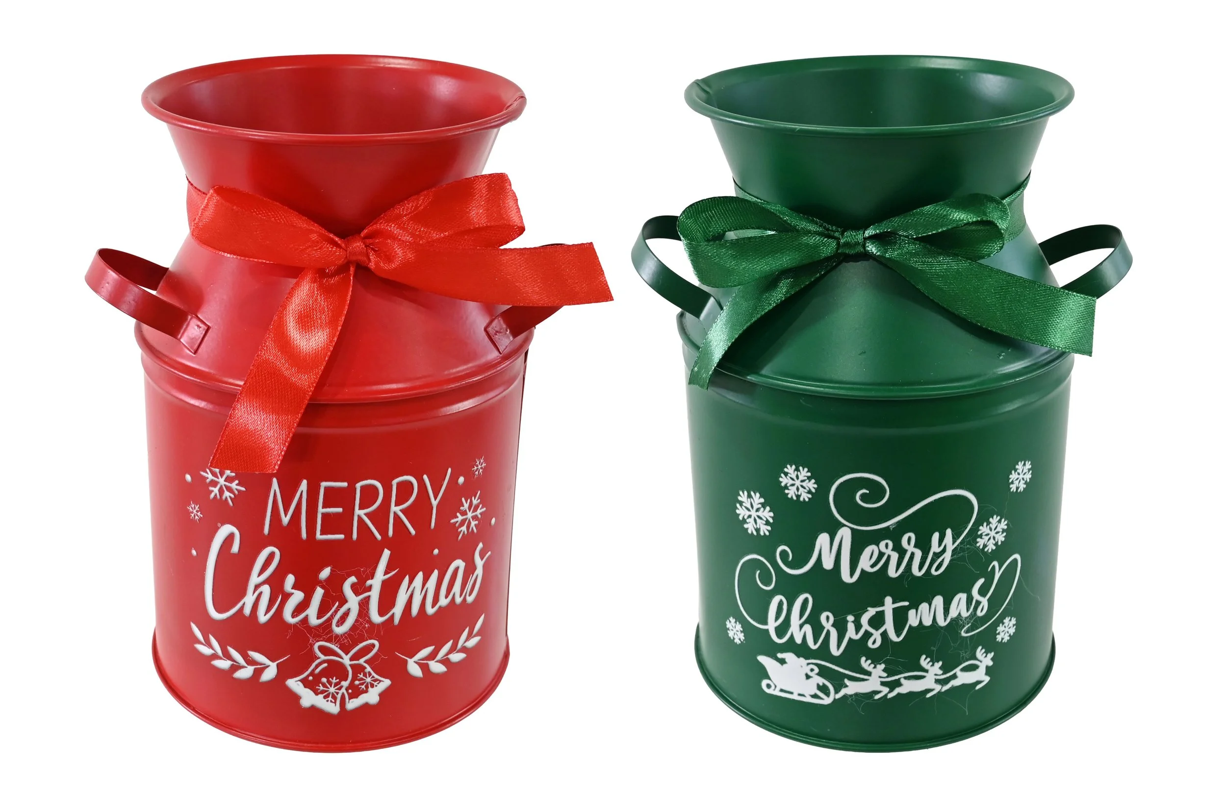 Christmas Metal Milk Can Assorted
