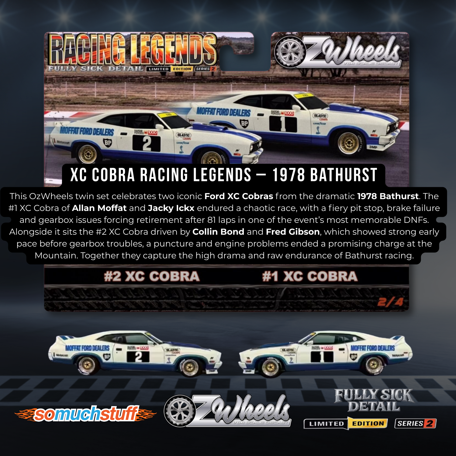 Ozwheels XC Cobra Allan Moffat 1:64 Diecast Twin Pack