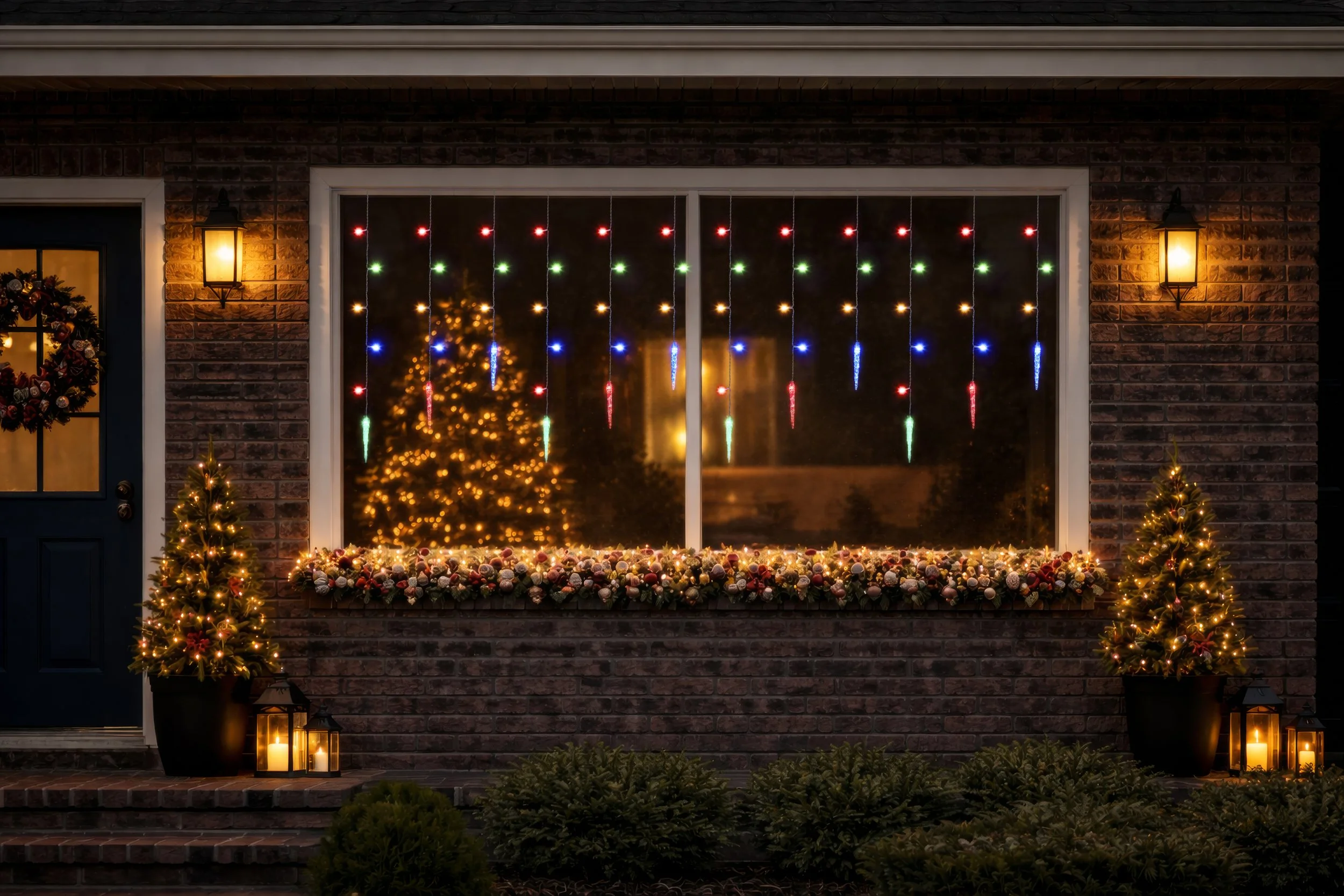 Solar Icicle Curtain Lights Assorted