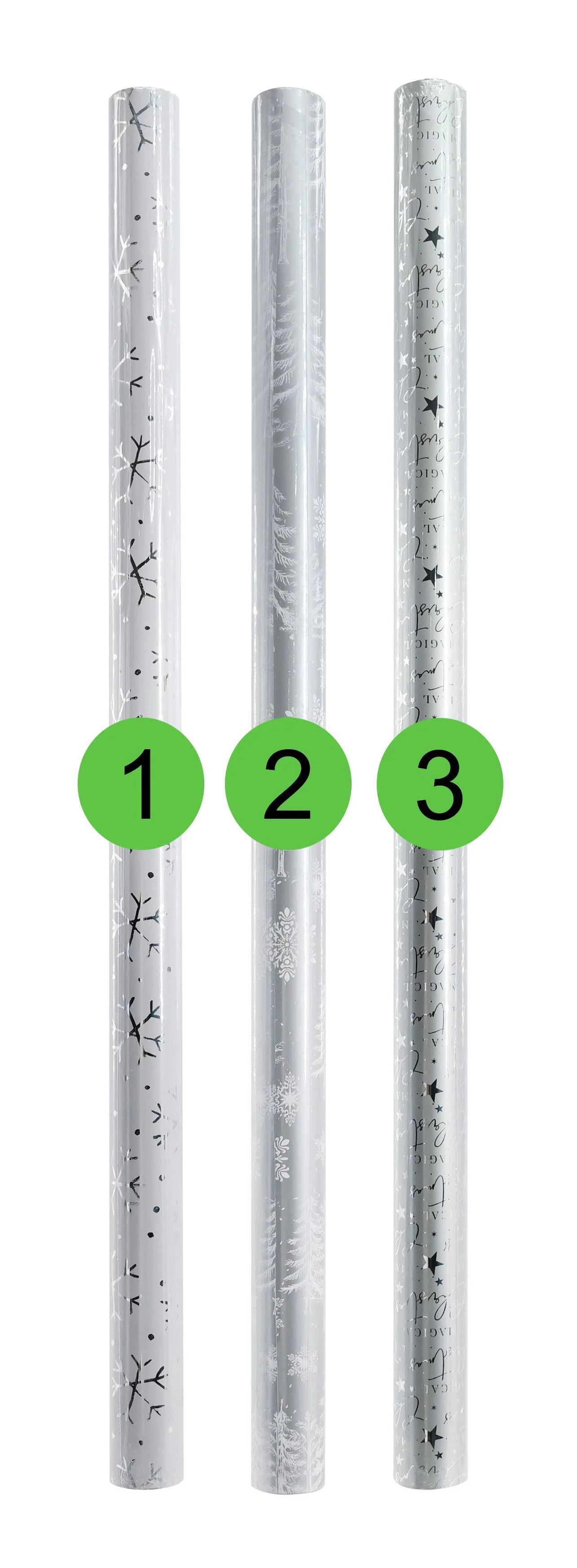 Wrap Paper 70cm x 5m Silver Assorted