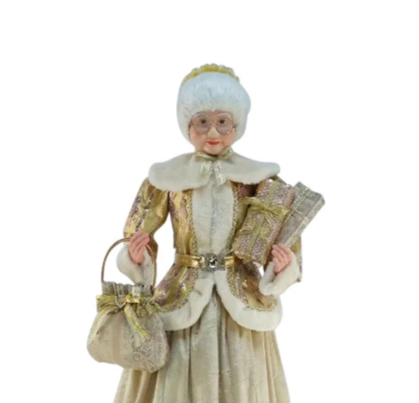 115cm Gold Stand Mrs Claus