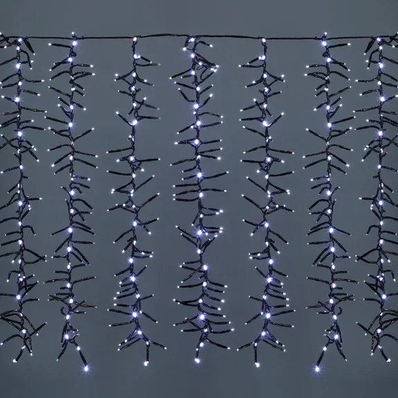 Waterfall Cluster Icicle Lights – White