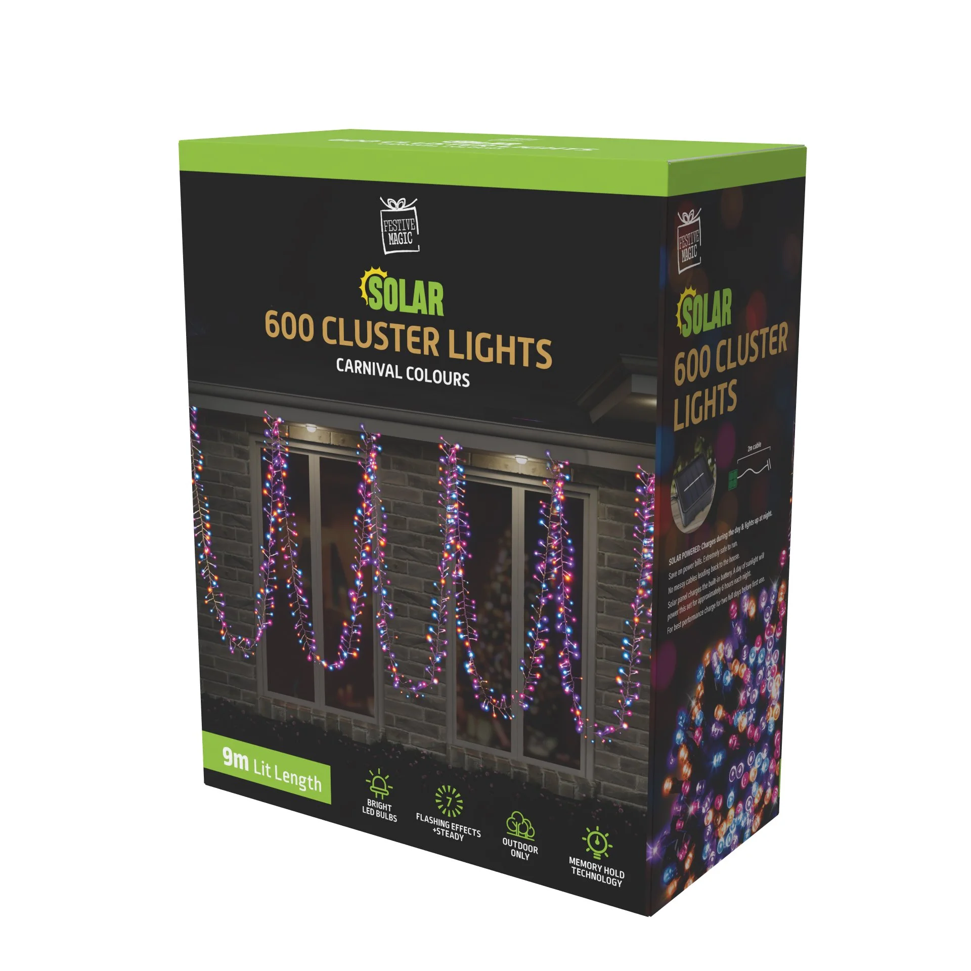 Solar Cluster Lights 600 Carnival
