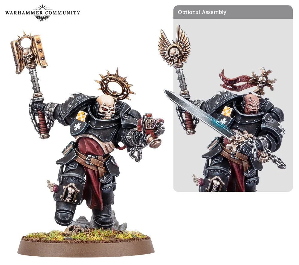 Black Templars Execrator miniature – Warhammer 40K character with crozius and bolt pistol