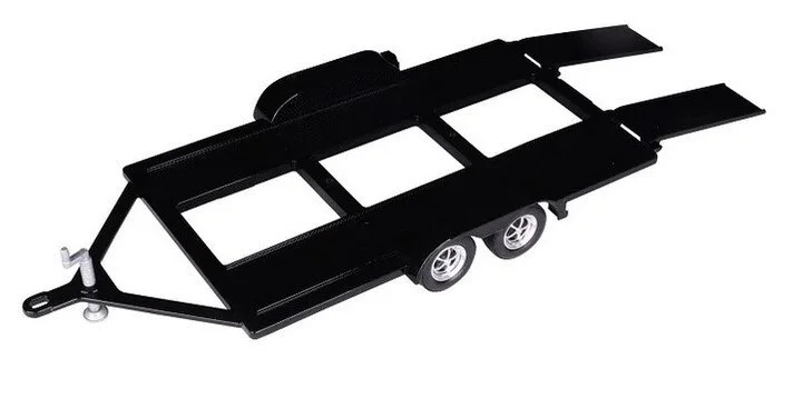 1:24 metal trailer with plastic tow bar die-cast accessory in assorted colours