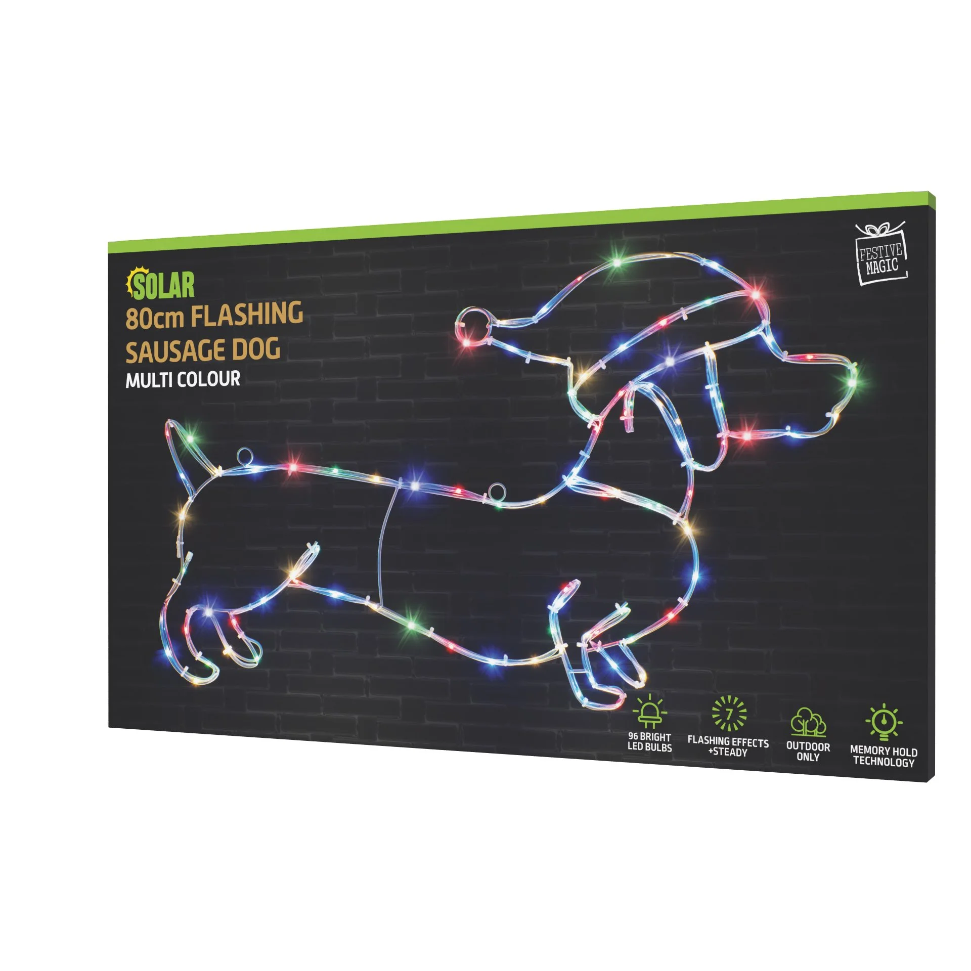 Solar Tube Light Dachshund Flash Multi