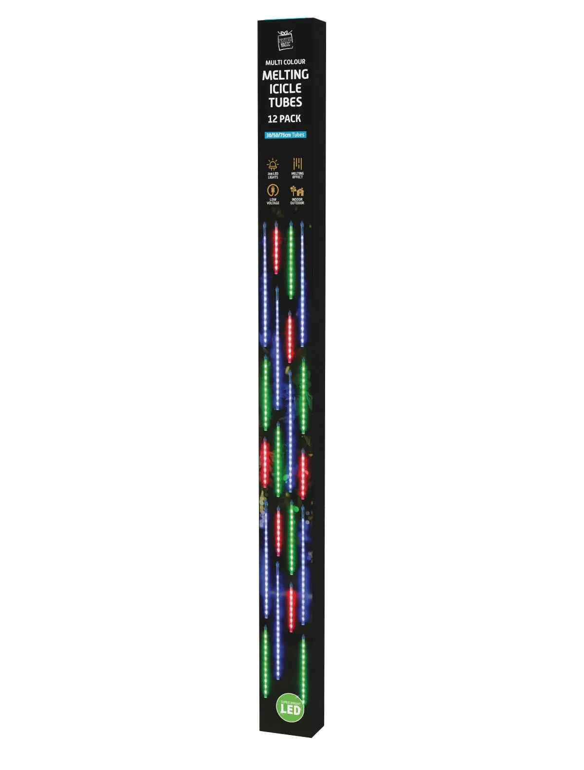 Rainfall Tubes 12-Pack Mixed Size Multi Colour
