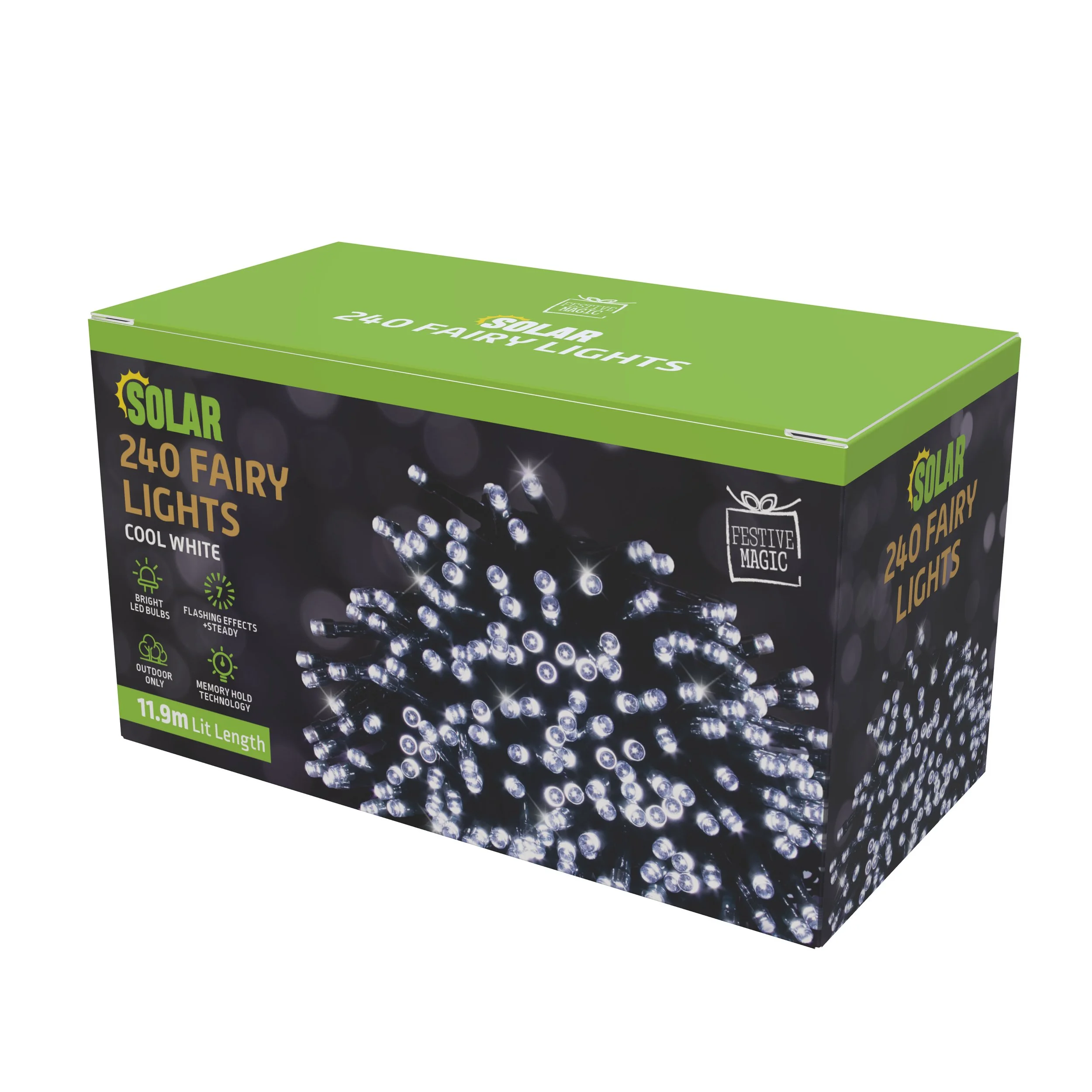 240 LED Solar Fairy Lights – Cool White