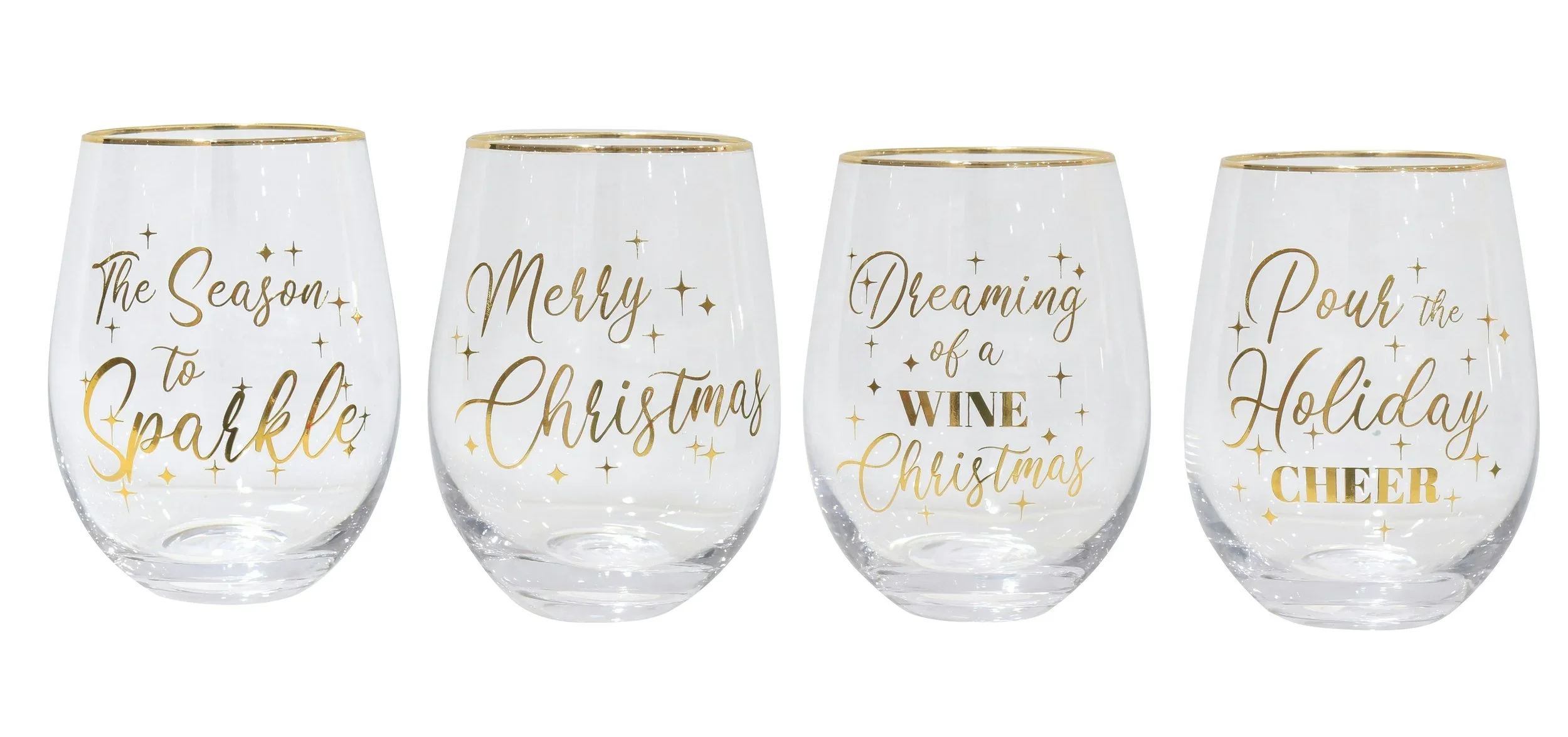Stemless Glass Gold - 550mL - 4 designs