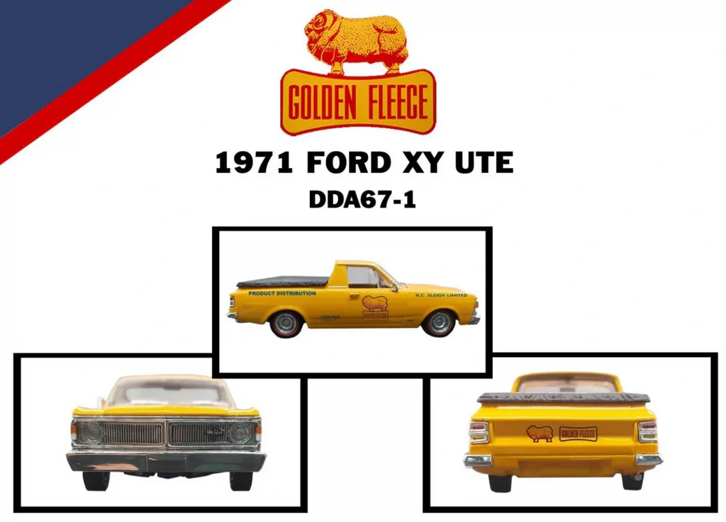 1971 Ford XY Ute 1:43 Diecast – Golden Fleece Livery by DDA Collectibles