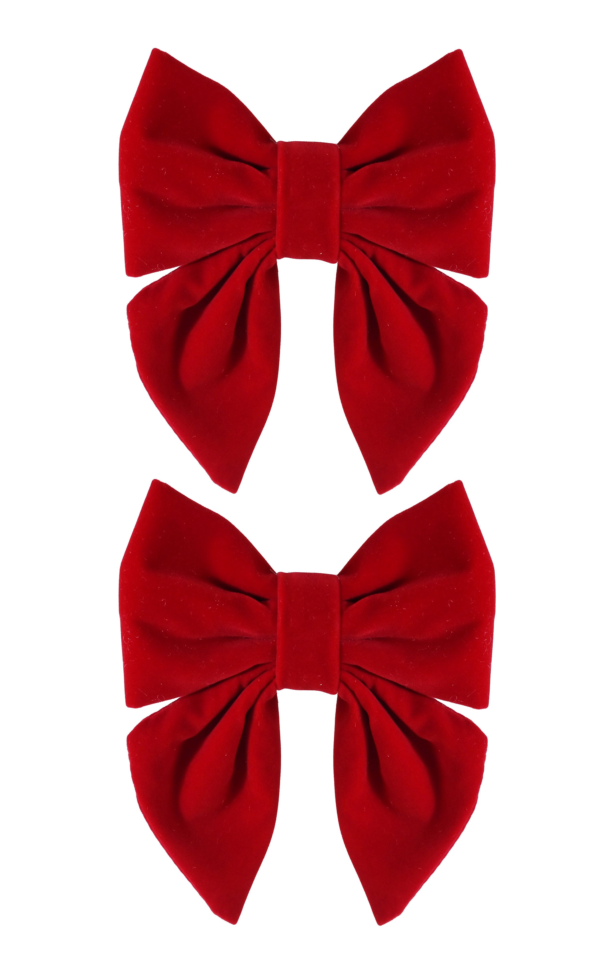Bow Flocked Dark Red 2-Pack