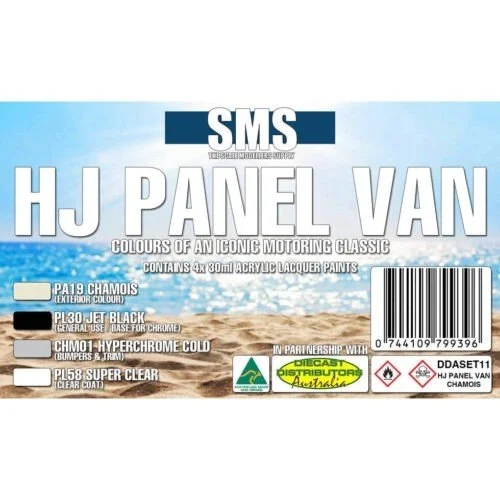 SMS HJ Panel Van Chamois Paint Kit DDASET11 with four 30 ml bottles – Chamois, Jet Black, Hyperchrome Cold Tone and Super Clear