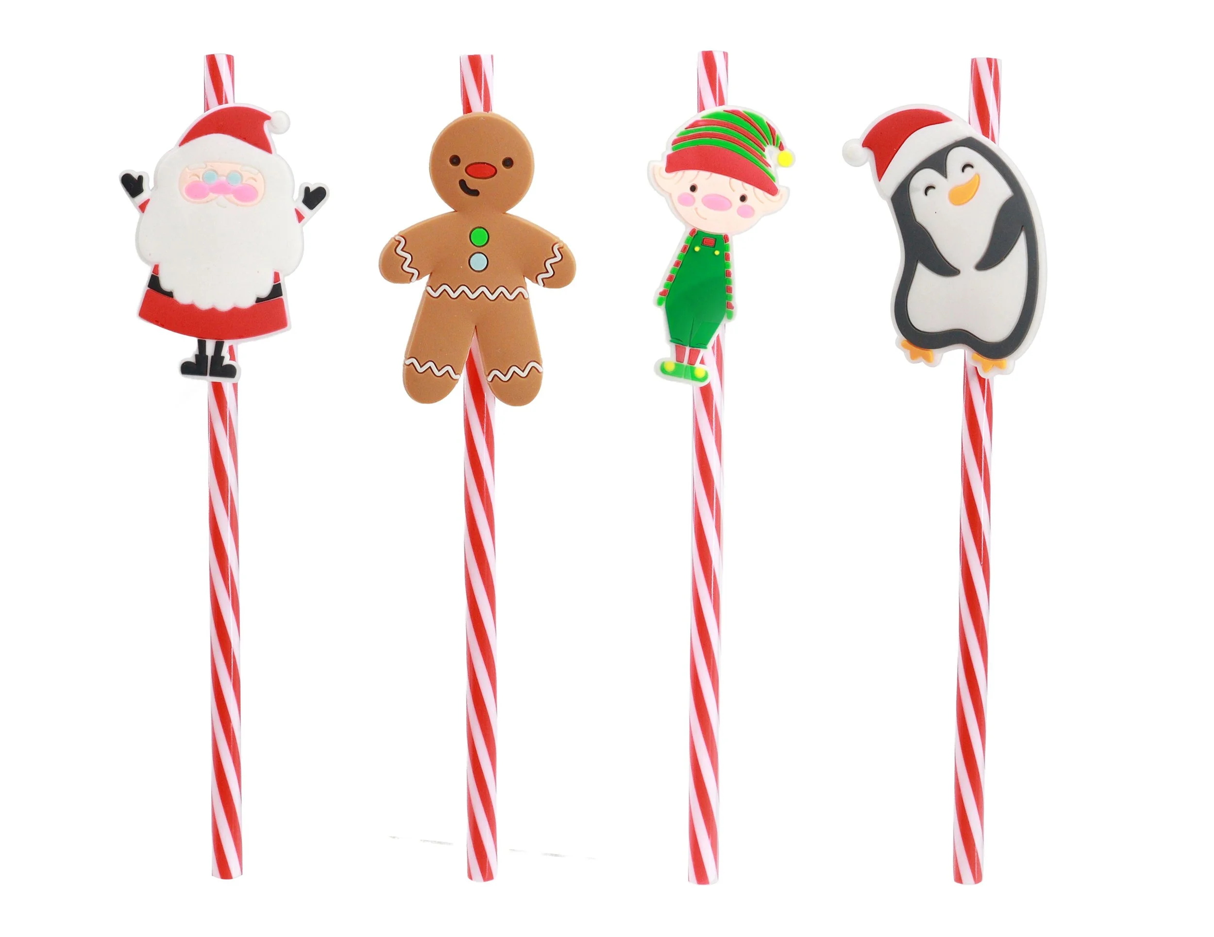 Christmas Candystripe Straw 4-Pack