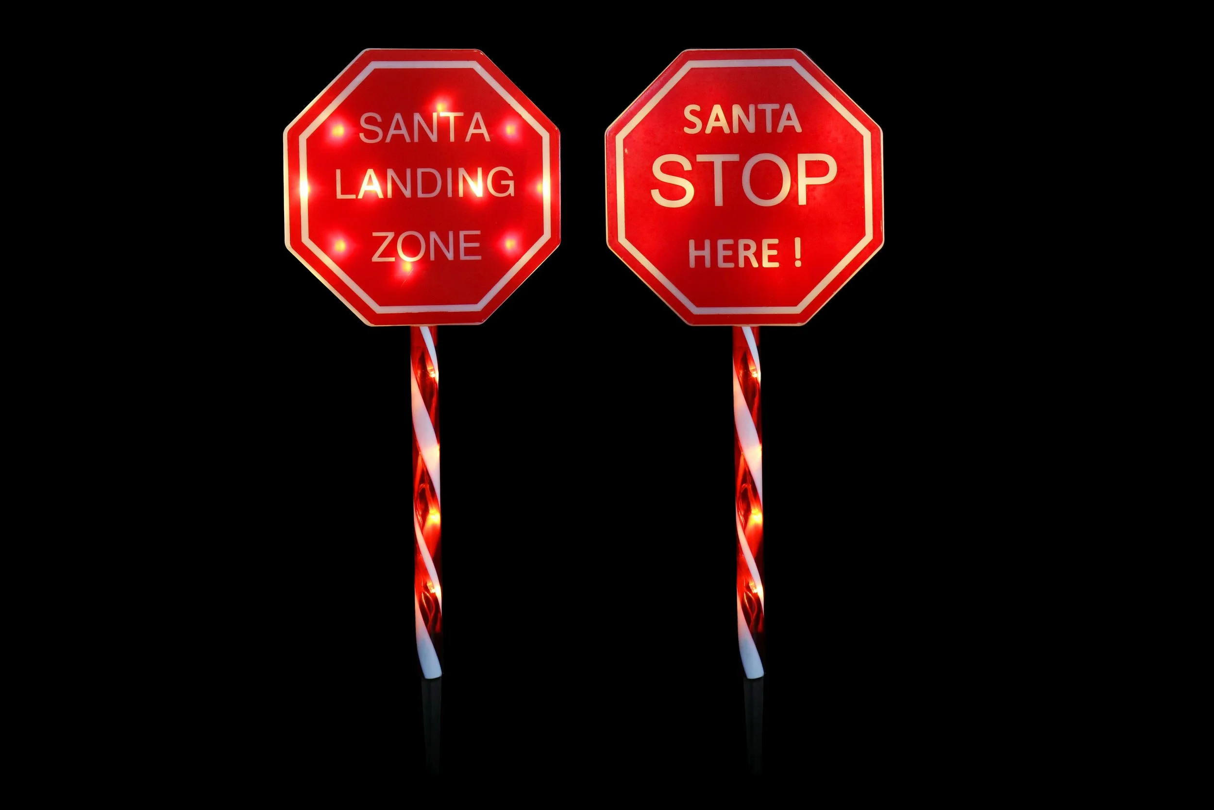 Solar Santa Stop / Landing Zone Sign 56cm 2-in-1